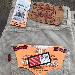 LEVI’S 501 Tan Button Fly Denim Jeans 32 x 30